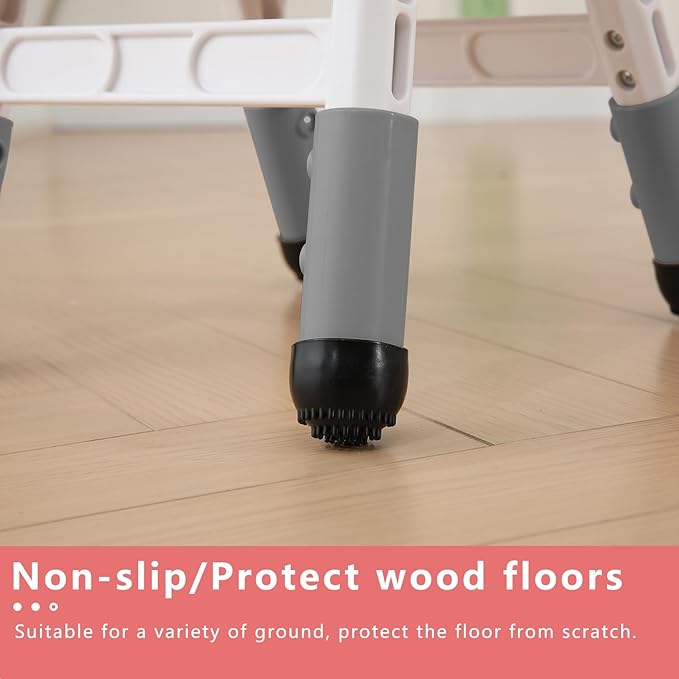 Adjustable Kid Chairs Indoor 3 Level Adjustable Suitable for Children Age 2-6. Maximum load-bearing 220LBS Suitable for Family Classroom and Nursery Child Seat Set (2-Pack-Dark Grey) - LeafyLoom