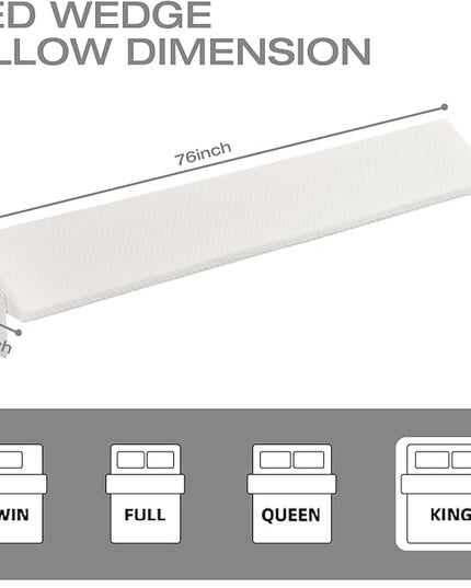 Headboard Wedge Pillow King Size Stop Bed Wedge Pillows for Headboard Mattress Gap Filler King Bed Pillow for Bedroom Accessories/Stuff/Essentials - LeafyLoom