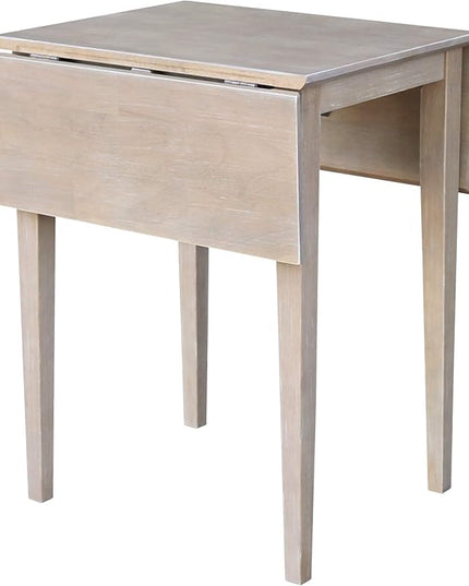 International Concepts Small Dropleaf Table, Washed Gray Taupe - LeafyLoom