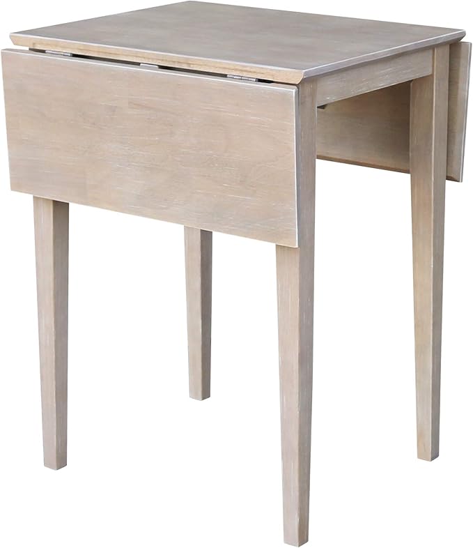 International Concepts Small Dropleaf Table, Washed Gray Taupe - LeafyLoom
