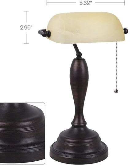 Catalina Lighting Traditional Desk Lamp, Classic Bronze, Smart Home Capable for Home Office, Dorm, Apartment, Corded with Adjustable Lighting - LeafyLoom