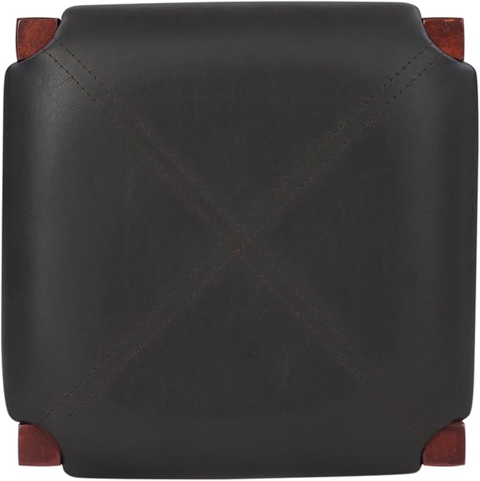Linon Brown 3-Piece Table Faux Marble Tavern Set, 42" w x 22.25" d x 36" h - LeafyLoom