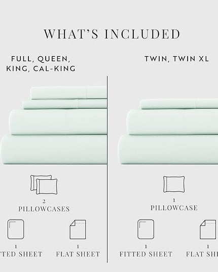 Linen Market Bed Sheets for Queen Size Bed (Mint) - Sleep Better Than Ever with These Soft and Cooling Queen Sheets - Deep Pocket Fits 16" Thick Beds - 4 Piece Queen Sheet Set - LeafyLoom
