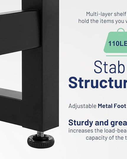 L Shape Computer Desk - Spacious 55 inch Corner Desk Home Office Desk Gaming Desk with Reversible Monitor Stand and Adjustable Feet, Easy Assembly, Black - LeafyLoom
