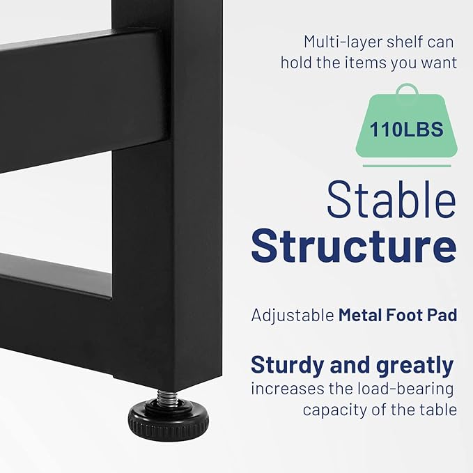 L Shape Computer Desk - Spacious 55 inch Corner Desk Home Office Desk Gaming Desk with Reversible Monitor Stand and Adjustable Feet, Easy Assembly, Black - LeafyLoom