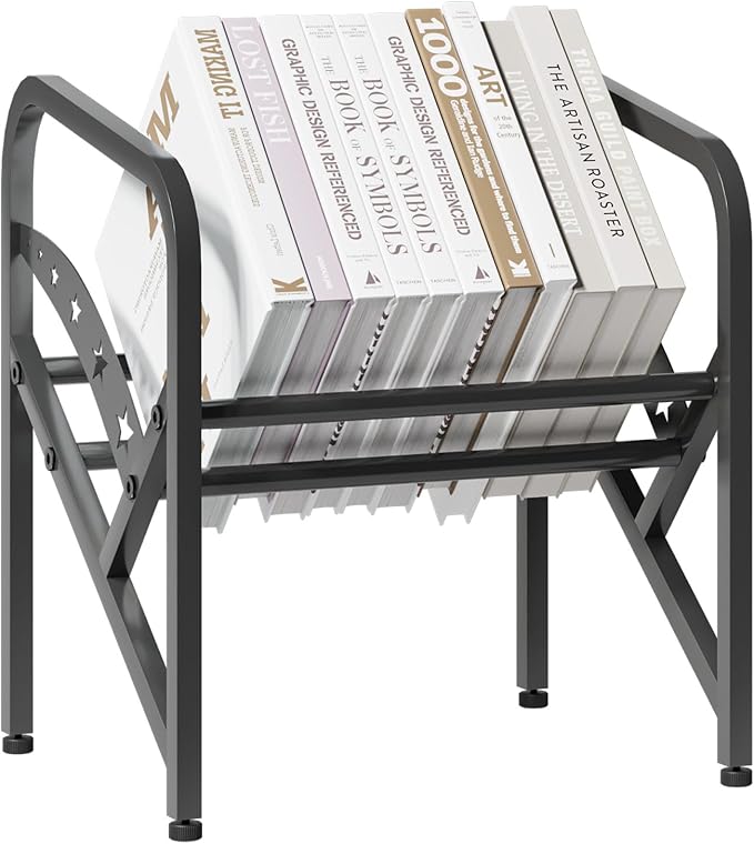 Bookshelf Storage Shelf Bookcase Freestanding Storage Stand Book Organizer for Living Room, Bedroom, Kitchen, Rust Resistance,Easy Assembly Multi-Functional Organizer (1 Tier, Black) - LeafyLoom