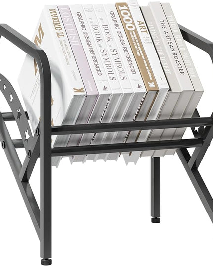 Bookshelf Storage Shelf Bookcase Freestanding Storage Stand Book Organizer for Living Room, Bedroom, Kitchen, Rust Resistance,Easy Assembly Multi-Functional Organizer (1 Tier, Black) - LeafyLoom