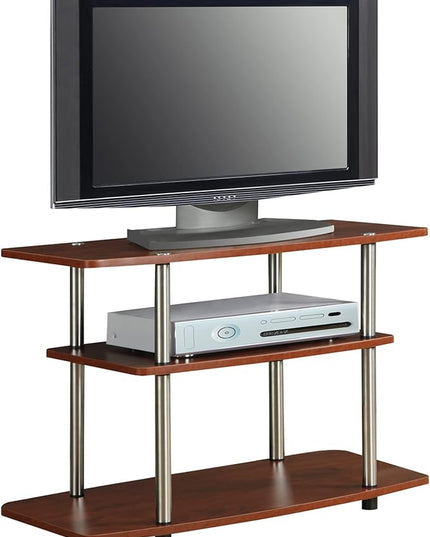 Convenience Concepts Designs2Go No Tools 37 inch 3 Tier TV Stand, Cherry - LeafyLoom