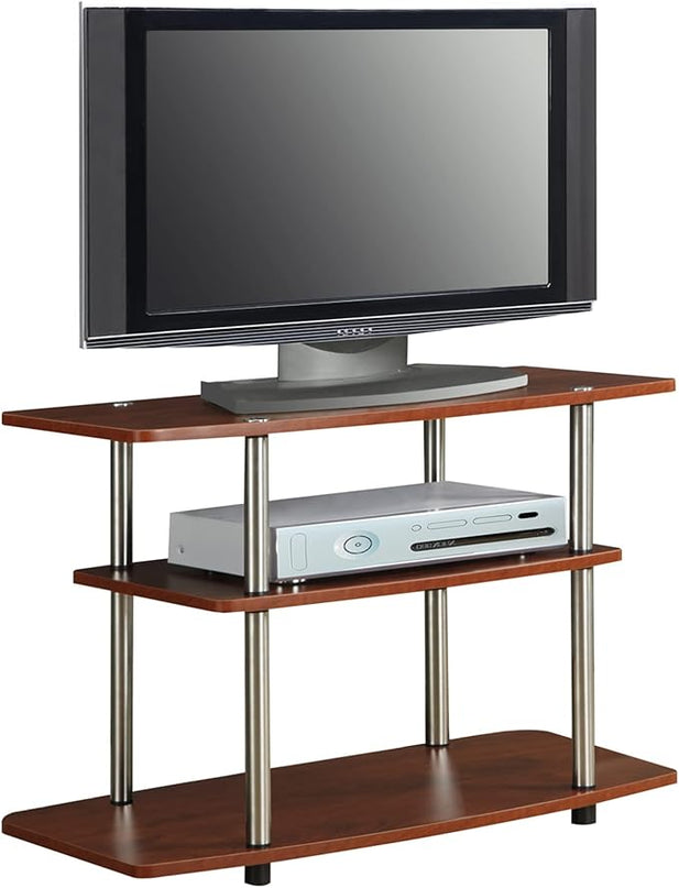 Convenience Concepts Designs2Go No Tools 37 inch 3 Tier TV Stand, Cherry - LeafyLoom
