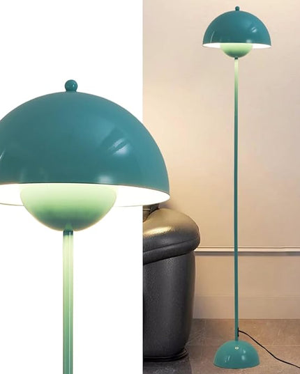 COSYLUX Modern Floor Lamp for Living Room, Industrial Tall Standing Lamp for Bedroom, Metal Shade Reflecting Light reading Floor Lamp for Office, Nursery Room, Corner(Turquoise green) - LeafyLoom