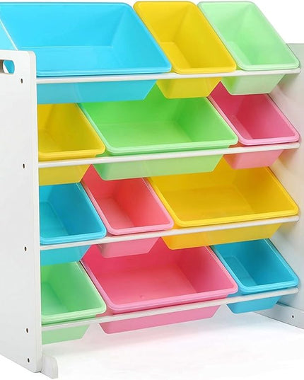 Humble Crew, White/Pastel Kids' Toy Storage Organizer - LeafyLoom