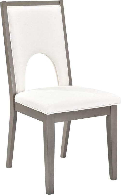 Wood Dining Set for 6, Farmhouse Rectangular Kitchen Table and Six Upholstered Chairs, for Breakfast Nook, Living Room, Gray, 60" L x 36" W x 30" H, Grey - LeafyLoom