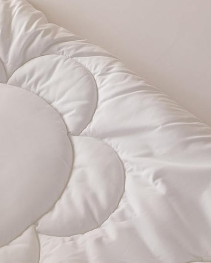 White Flower Comforter Full White Sunflower Print Bed Full Comforter Set 3 Pieces White Floral Comforter Set for Boys Girls Teens Bedroom Decor All Season Hotel Quality Comforter Set - LeafyLoom