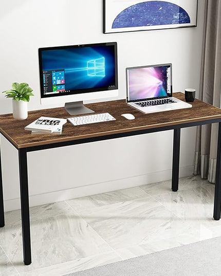 SogesGame Computer Desk, 55.1 inches Office Desk Computer Table Study Writing Desk Workstation for Home Office Dining Table Retro - LeafyLoom