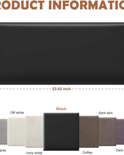 Wall Mounted Upholstered Headboard Queen, 3D Peel and Stick Soundproof Wall Panels, Reusable and Removable Padded Headboard Leather Bed Headboard, 9 Panels Headboard 9.84" x 23.62", Black - LeafyLoom