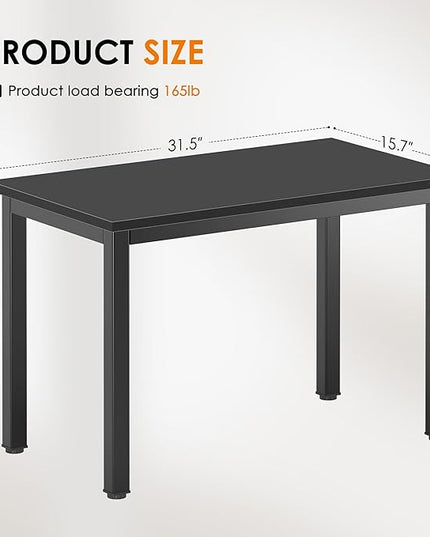 DlandHome 31.5 inches Small Computer Desk,Writing Table for Small Spaces Study Table Student Laptop Desk Black - LeafyLoom