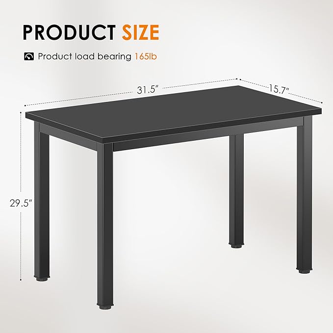 DlandHome 31.5 inches Small Computer Desk,Writing Table for Small Spaces Study Table Student Laptop Desk Black - LeafyLoom