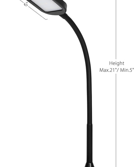 IVY20-40BK Ivy LED Desk Lamp with USB Port for Home Office - Super Bright Small Desk Lamp, a Perfect LED Desk Light as Study Lamp, Bedside Reading Lights (Black) - LeafyLoom
