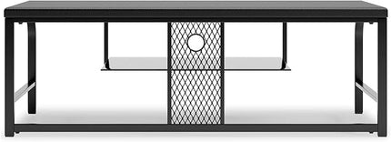 Signature Design by Ashley Lynxtyn TV Stand with Convenient Cord Management Fits TVs up to 48", Black - LeafyLoom