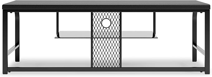 Signature Design by Ashley Lynxtyn TV Stand with Convenient Cord Management Fits TVs up to 48", Black - LeafyLoom
