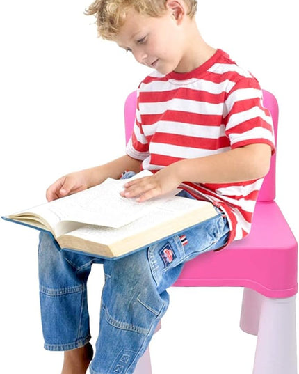 burgkidz Plastic Kids Chair, Durable and Lightweight, 9.3" Height Seat, Indoor or Outdoor Use for Toddlers Boys Girls Aged 3+ (Pink) - LeafyLoom