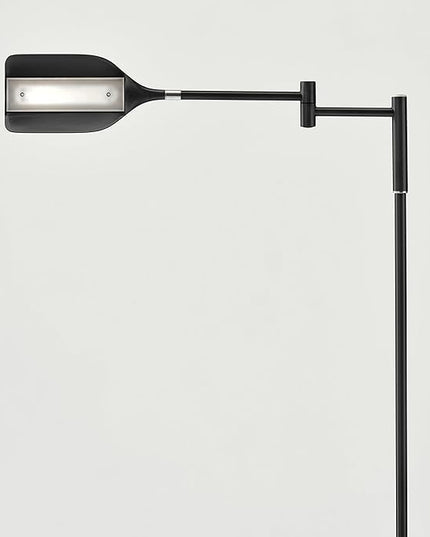 Brightech Leaf Pharmacy LED Reading Lamp, Dimmable Floor Lamp with Easy Rotation over Chair or Desk for Living Rooms & Offices, Adjustable Standing Lamp, Tall Lamp for Sewing & Craftwork - Jet Black - LeafyLoom