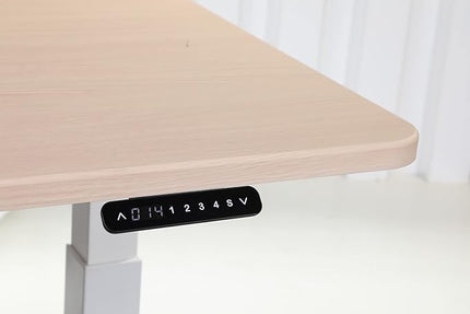 ApexDesk K Series 60" x 27" Electric Height Adjustable Standing Desk with LED Memory Controller (Light Oak) - LeafyLoom