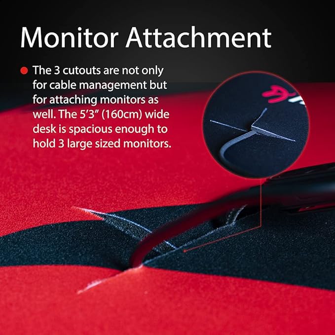 Arozzi Arena Special Edition Ultrawide Curved Gaming and Office Desk with Full Surface Water Resistant Desk Mat Custom Monitor Mount Cable Management Cut Outs - Sakura - LeafyLoom