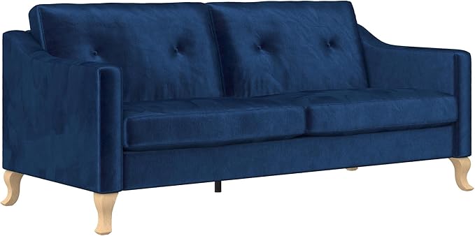 Mr. Kate Tess Sofa with Soft Pocket Coil Cushions, Small Space Living Room Furniture, Blue Velvet - LeafyLoom