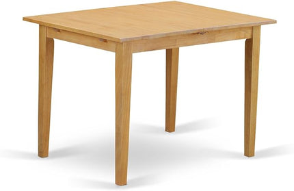 East West Furniture Norfolk 3 Piece Kitchen Set for Small Spaces Contains a Rectangle Table with Butterfly Leaf and 2 Dining Room Chairs, 32x54 Inch, Oak - LeafyLoom