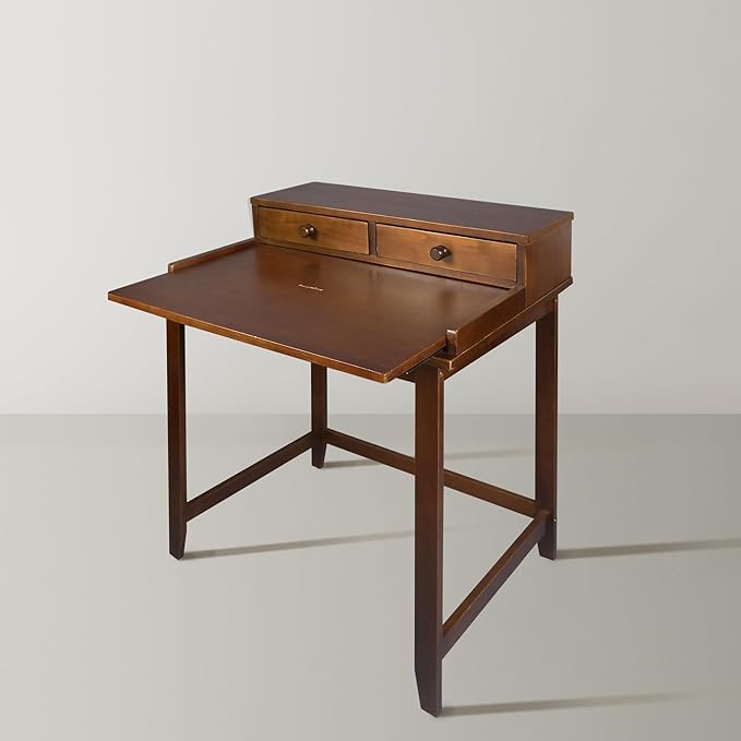 Casual Home Office Concealed Compartment Desk, Truffle Brown - LeafyLoom