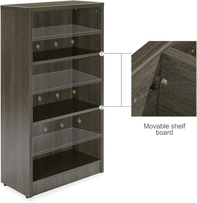 3 Shelf Wood Bookcase Freestanding Display Shelf Adjustable Layers Bookshelf for Home Office Library Small Narrow Space(Grey, 3-Layers,24.4W x 11.6D x 44.1H inch) - LeafyLoom