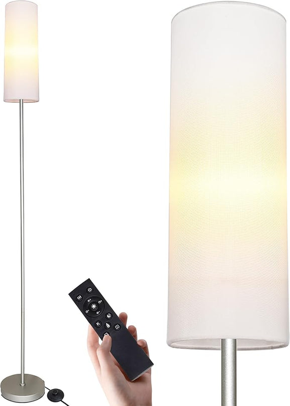 LED Floor Lamp for Living Room,3 Color Temperature Floor Lamps with Remote Control &Foot Switch Modern Standing Lamp,Reading Lamp for Bedroom, Study Room, Office, 9W Bulb Included - LeafyLoom