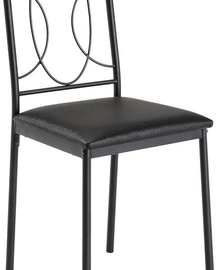 VECELO 5 Pieces Sets,43.3" Table&chairs for 4,Industrial Counter Height Tabletop with Bar Stools, Rectangle Breakfast Chairs, Living Room, Apartment, Dining table for 4, BLack - LeafyLoom