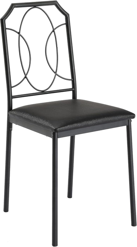 VECELO 5 Pieces Sets,43.3" Table&chairs for 4,Industrial Counter Height Tabletop with Bar Stools, Rectangle Breakfast Chairs, Living Room, Apartment, Dining table for 4, BLack - LeafyLoom
