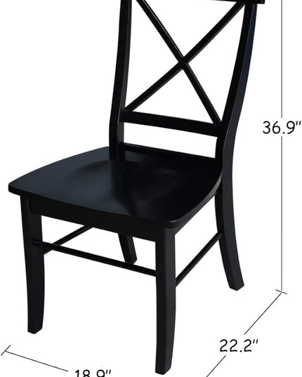 International Concepts Set of Two X-Back Dining Chair, Black - LeafyLoom
