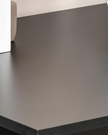 HOMCOM Modern Home Office Desk with 6-Tier Storage Shelves, 47" Writing Table with Bookshelf, Black - LeafyLoom
