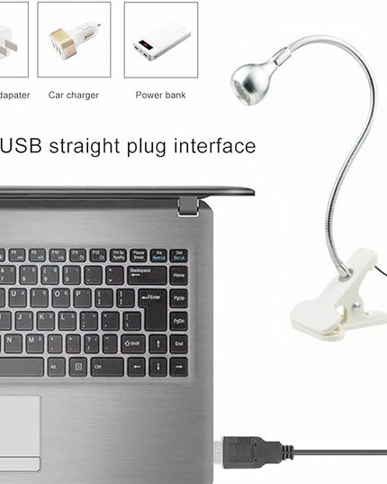 UV Nail Lamp, UV Light for Nails UV LED Light Fixtures with Gooseneck and Clamp Mini Desk Light Clamp Portable Gooseneck for Outdoor Stall Gel Nail Curing, 5V USB Input (Slive,Round Head) - LeafyLoom