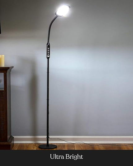 Brightech Litespan 2-in-1 LED Floor & Desk Lamp, Adjustable Height, Shades, Neck, Esthetician Light for Lashes, Portable Gooseneck Standing Lamp for Living Room, Dorm, Table - LeafyLoom
