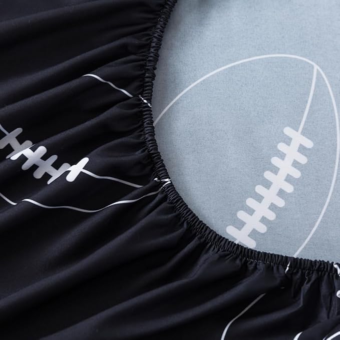 ADASMILE A & S Football Comforter Set Twin for Boys Kids American Football Bedding Set Sports Football Player Comforter with Football Sheets Twin Bed in A Bag Rugby Comforter Sets for Kids Home Decor - LeafyLoom