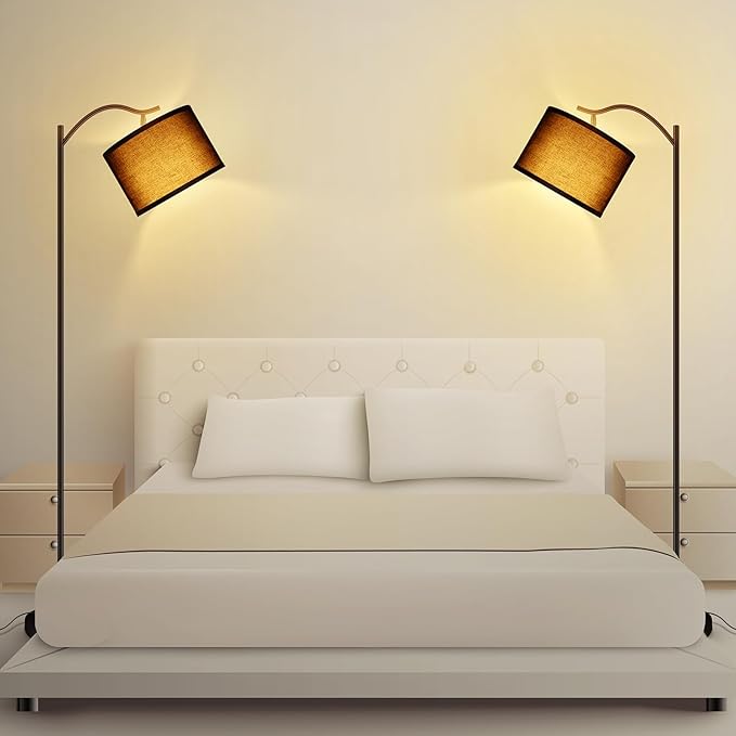 BoostArea Floor Lamp for Living Room,Arc Floor Lamp with Remote Control,Stepless Dimmable Brightness & Colors Temperature 2700k-6500k,Modern Standing Lamp for Bedroom Study Room Office,Black - LeafyLoom