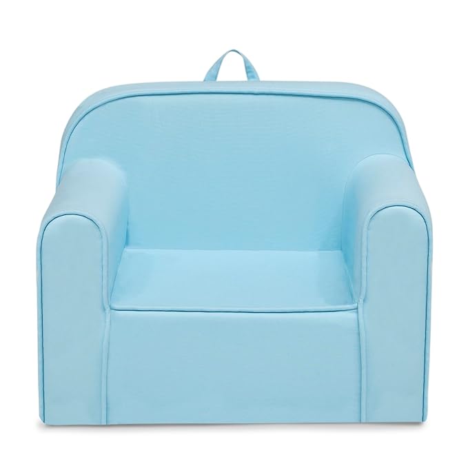 Delta Children Cozee Chair for Kids for Ages 18 Months and Up, Light Blue - LeafyLoom