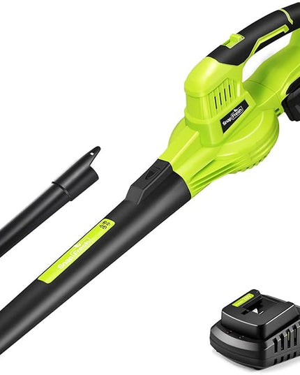 SnapFresh Leaf Blower, 20V Cordless Leaf Blower with 4.0Ah Battery & Fast Charger, 2 Speed Mode, Lightweight Electric Leaf Blower for Lawn Care, Leaf Blower for Patio Yard Sidewalk… - LeafyLoom