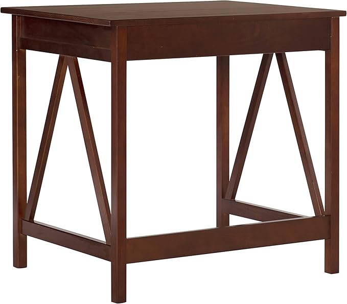 Linon Home Dcor Titian Laptop Desk, Antique Tobacco, 31.5" W x 24.02" D x 30" H - LeafyLoom