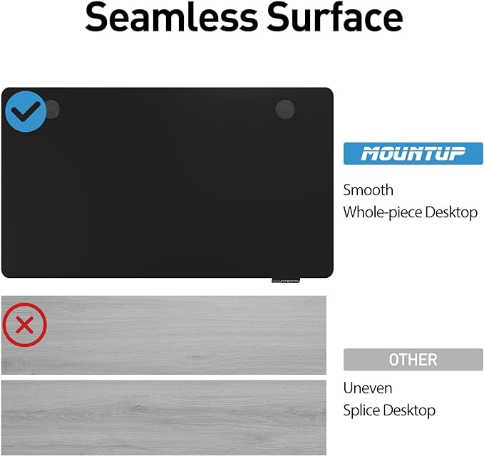 MOUNTUP Height Adjustable Electric Standing Desk Whole-Piece, 48 x 24 Inches Quick Assembly Sit Stand Desk, Stand Up Desk with Memory Controller, Ergonomic Desk, Black - LeafyLoom