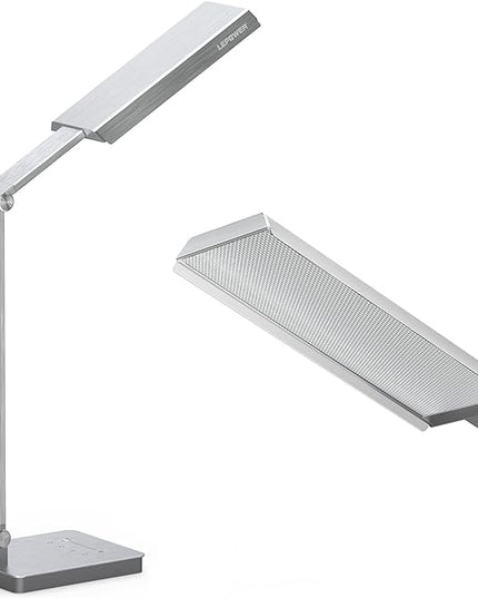 LEPOWER Bright LED Desk Lamp - 900LM 24W Touch Control Desk Light with Dual USB Charging Ports, Eye-Caring Table Light with 50 Dimmable Lighting Modes & 3 Modes Timer for Home, Office, Study, Dorm - LeafyLoom