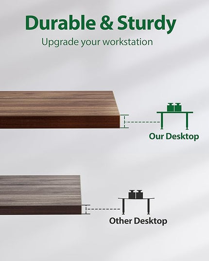 Electric Standing Desk, Large 63 x 24 Inches Height Adjustable Desk, Sit Stand up Desk for Work Office Home, Dark Walnut - LeafyLoom