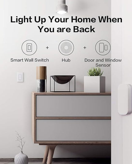 Aqara Smart Light Switch (No Neutral, Double Rocker), Requires AQARA HUB, Zigbee Light Switch, Remote Control and Smart Home Automation, Compatible with HomeKit, Google, Works with Alexa, SmartThings Aqara