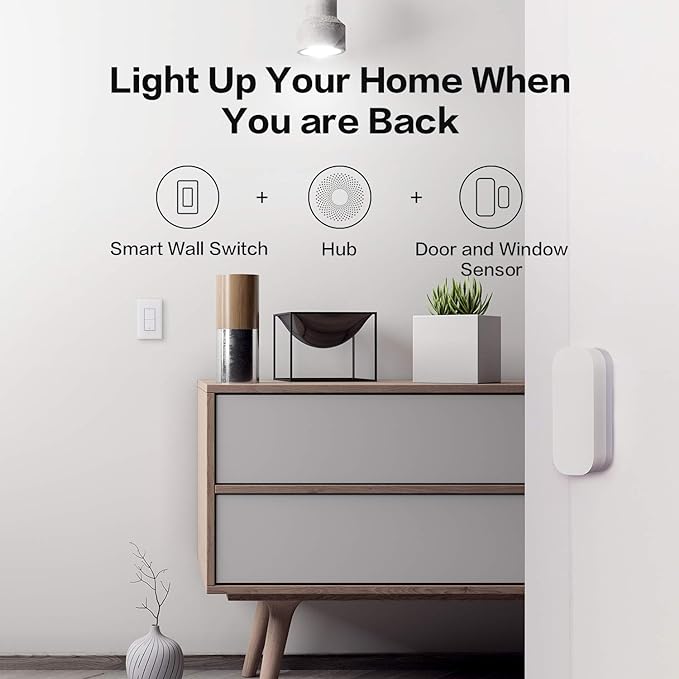 Aqara Smart Light Switch (No Neutral, Double Rocker), Requires AQARA HUB, Zigbee Light Switch, Remote Control and Smart Home Automation, Compatible with HomeKit, Google, Works with Alexa, SmartThings Aqara