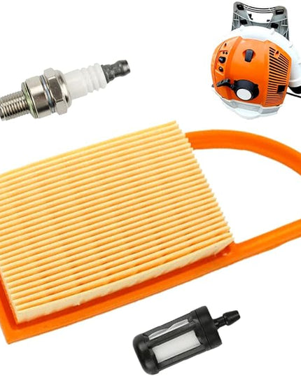Air Filter With Fuel Filter Spark Plug for Stihl BR500 BR550 BR600 Backpack Blowers, Replaces 4282 141 0300, 4282 141 0300B - LeafyLoom